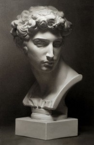 Dorian Iten, Guliano de Medici, charcoal on paper