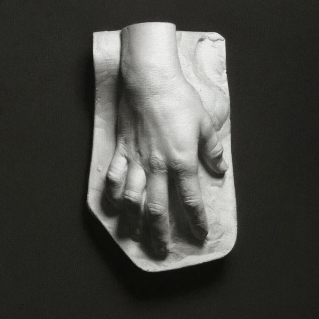 Drawing of a plaster cast by Dorian Iten